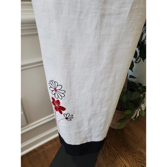 Maggie Women's White 100% Linen Round Neck Sleeveless Long Maxi Dress Size 1X - Picture 4 of 14